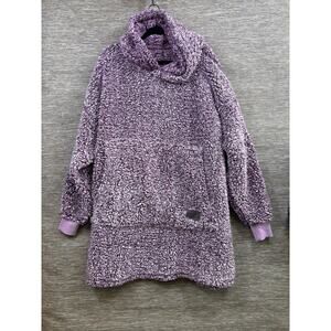Catalonia Purple Wearable Blanket Hoodie Non-Standard Adult Sleeves Cozy Sherpa